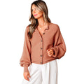 Loose-Fit Multi-Button Cardigan for Women