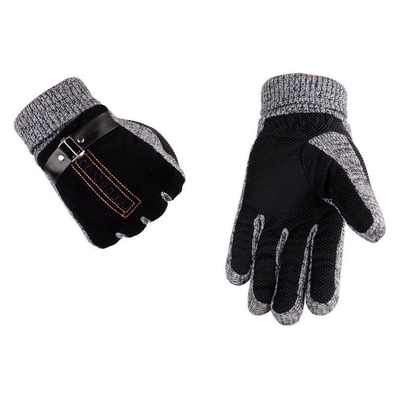 Men’s Thermal Leather Winter Gloves with Non-Slip Grip