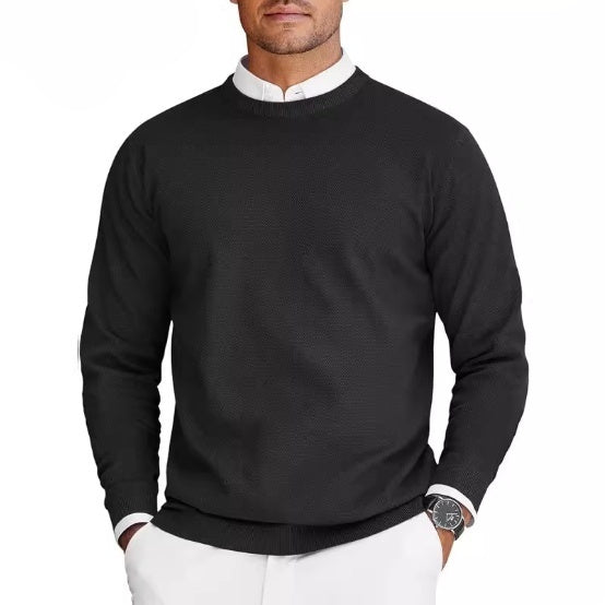 New Men’s Long-Sleeve Round-Neck Knit Sweater