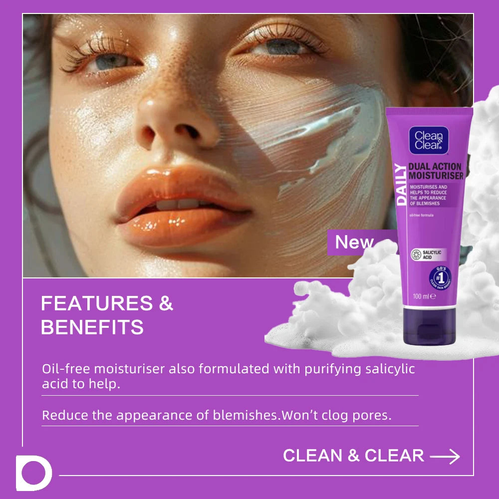 CLEAN & CLEAR Luxury Dual Action Moisturiser – 3-Pack