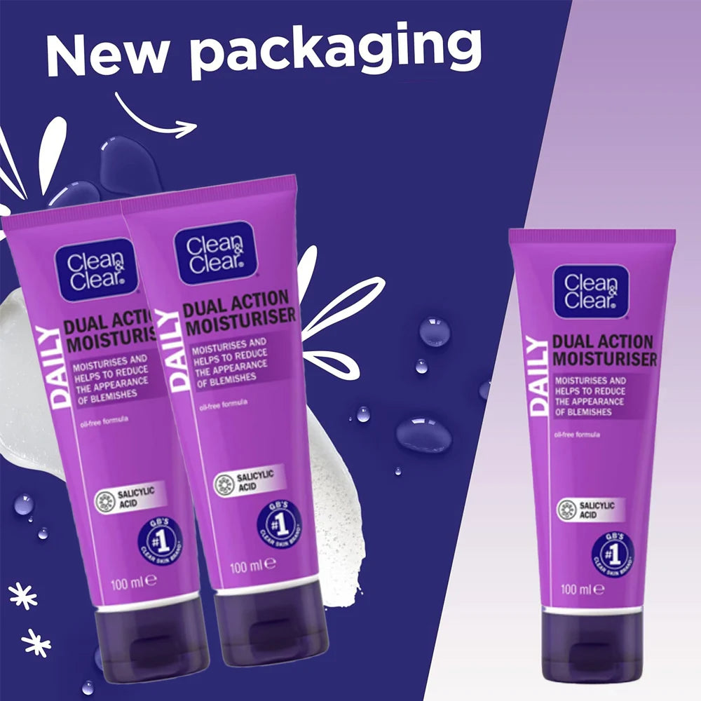 CLEAN & CLEAR Luxury Dual Action Moisturiser – 3-Pack