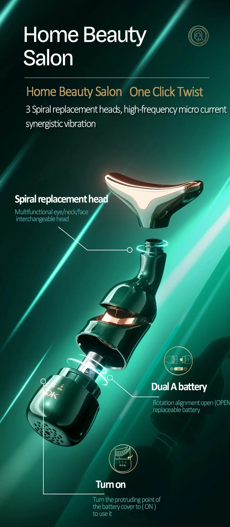 3-in-1 Luxury EMS Facial & Neck Lifting Device