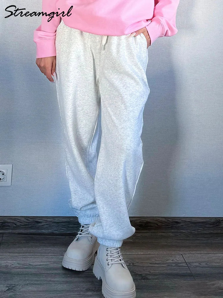 Women’s Luxury Thick Fleece Straight-Leg Sweatpants