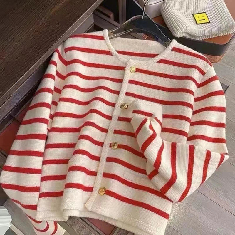 Women’s Premium Stripe Knitted Cardigan