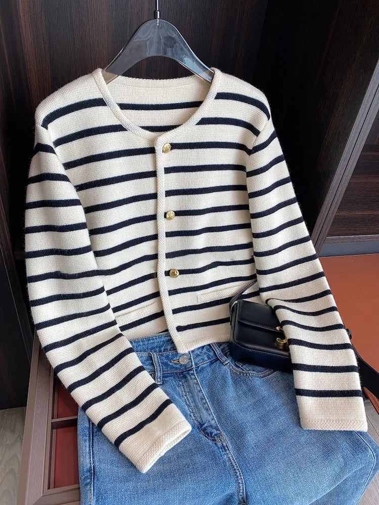 Women’s Premium Stripe Knitted Cardigan