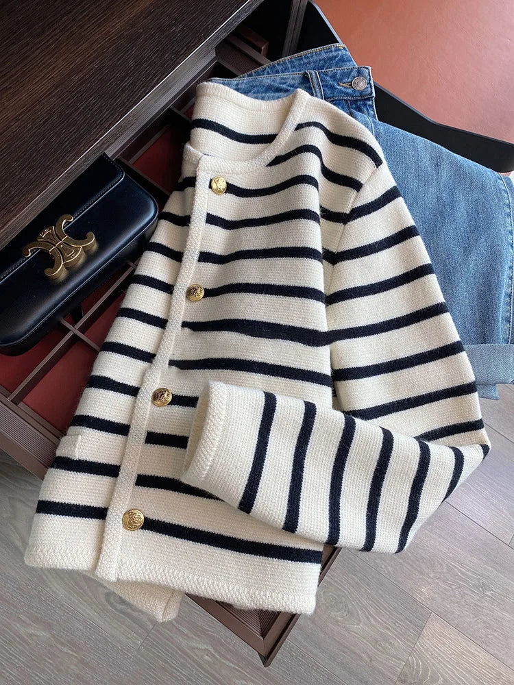 Women’s Premium Stripe Knitted Cardigan