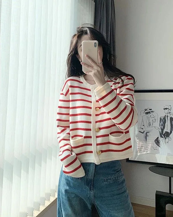 Women’s Premium Stripe Knitted Cardigan
