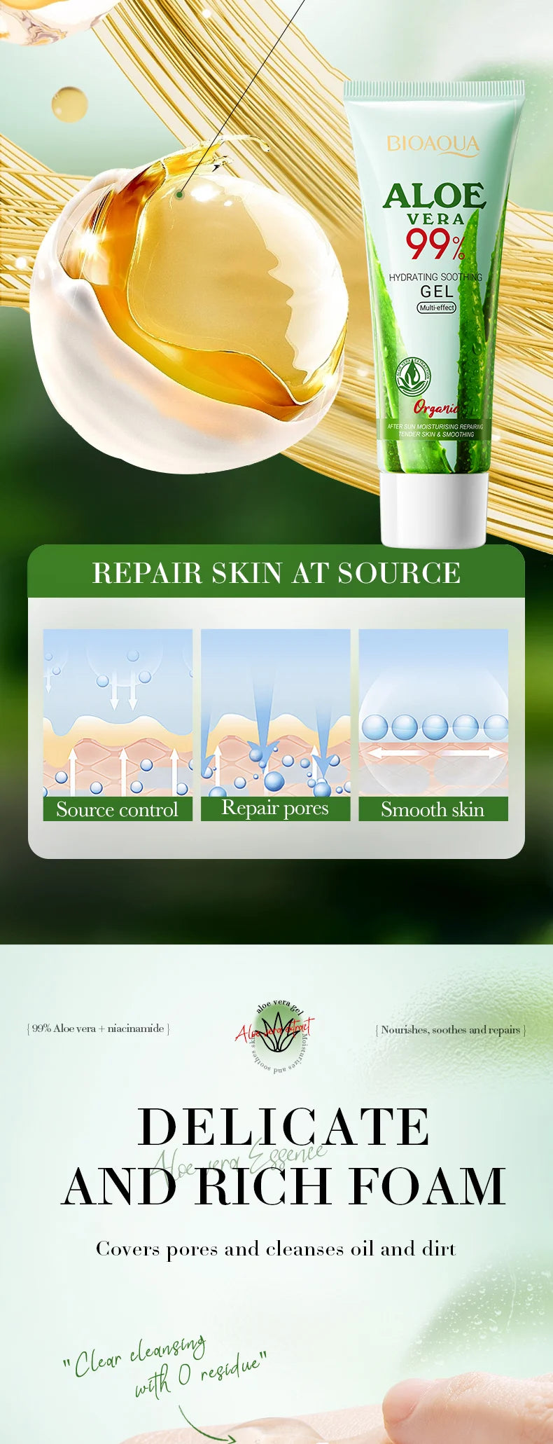 BIOAOUA Luxury Soothing Aloe Vera Gel