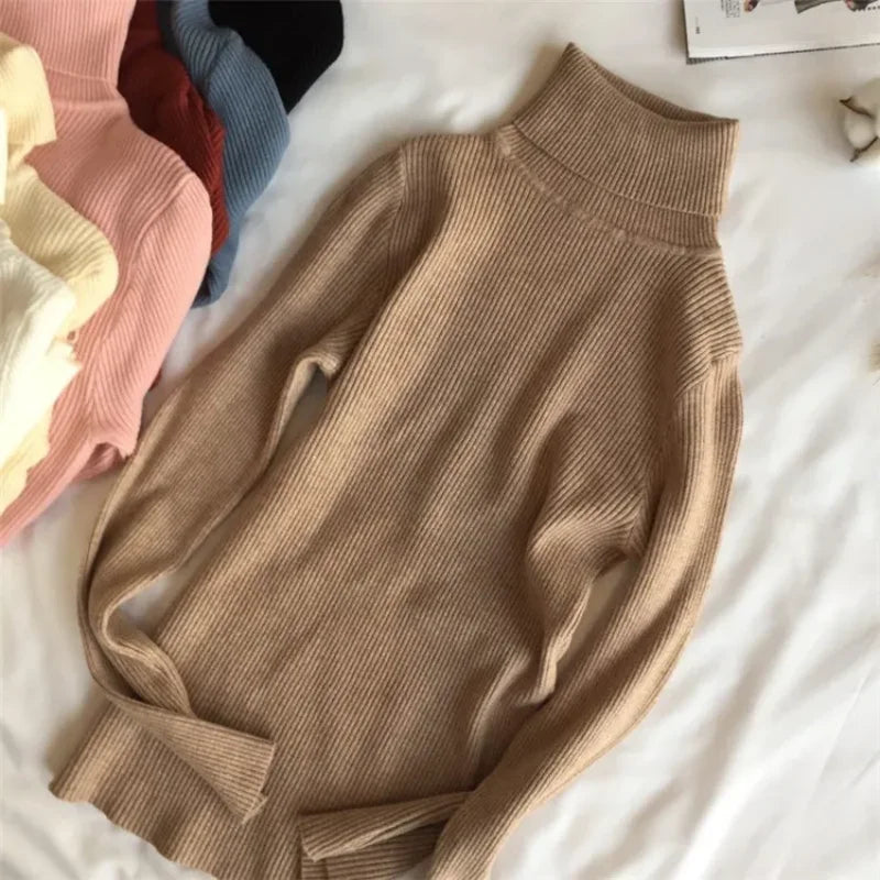 Autumn Winter Women’s Ribbed Knit Sweater