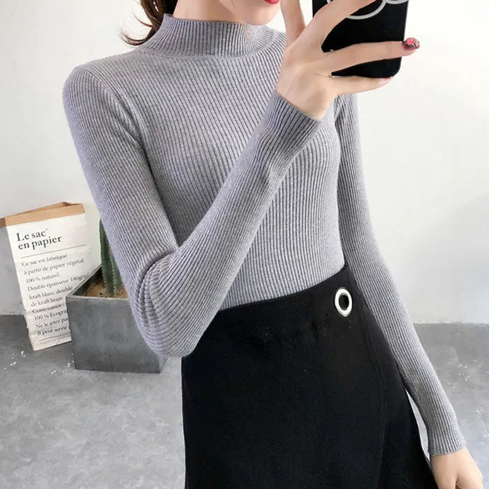 Autumn Winter Premium Mock Neck Sweater for Women