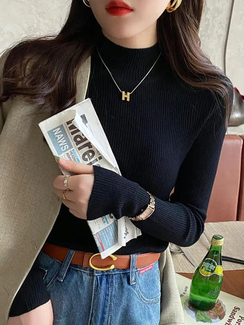 Autumn Winter Premium Mock Neck Sweater for Women
