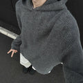 Laid-Back Loose-Fit Hooded Knit Sweater for Men