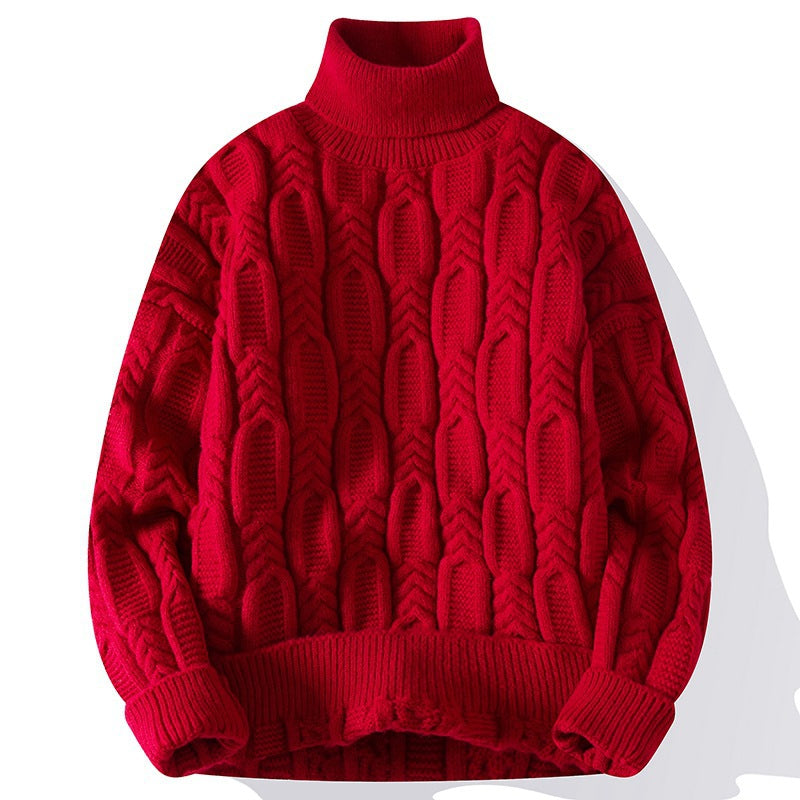 Cable-Knit Turtleneck Sweater for Men
