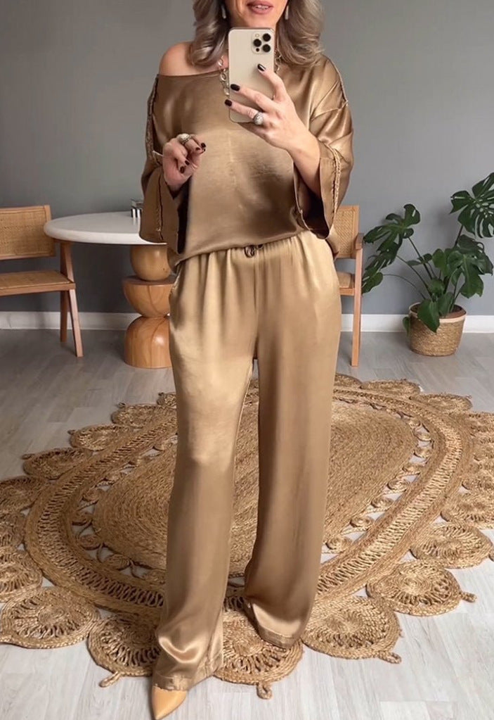 Summer Women's Solid Color Casual Suit