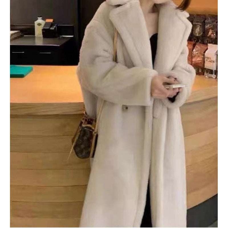 Womens Long Cashmere-Like Coat