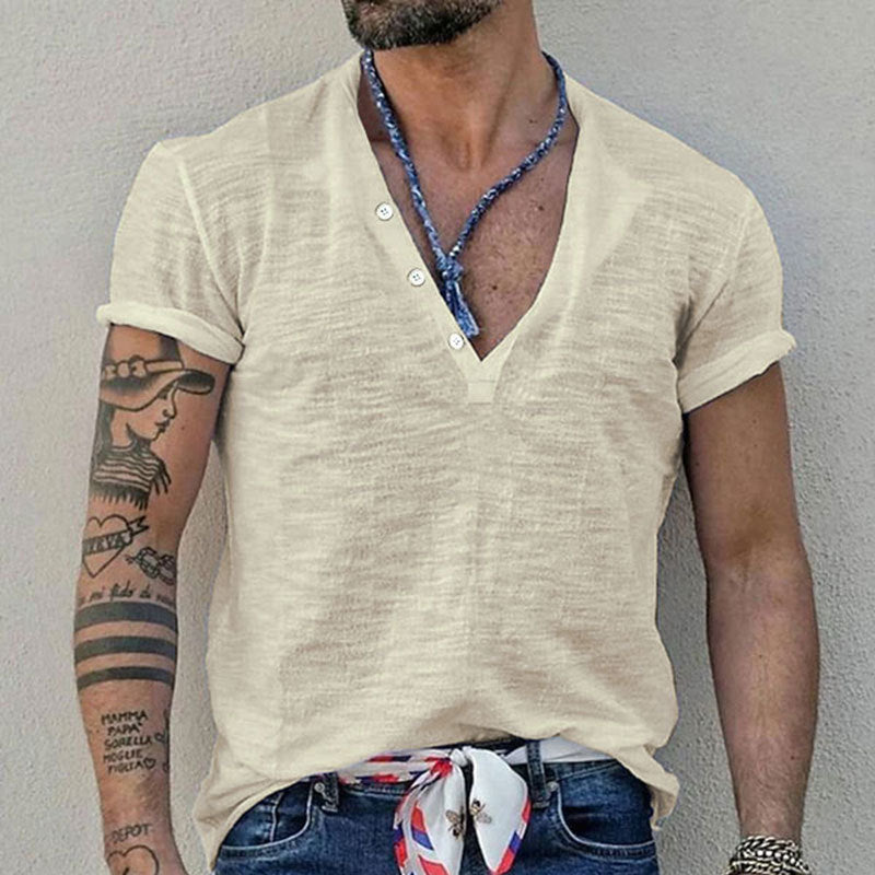 Men’s Casual Solid Colour Slim-Fit Short-Sleeve T-Shirt