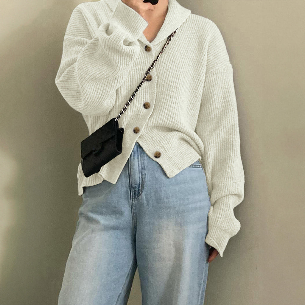 Solid-Color Vacation Base Sweater for Women