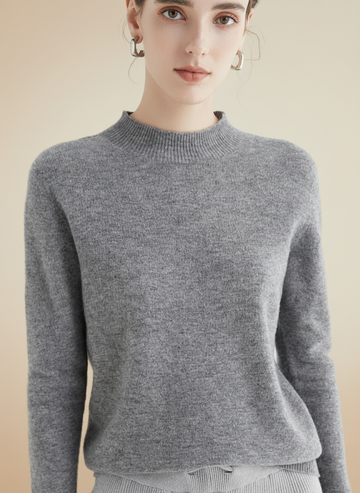 AOSSVIAO Luxury  Soft Knit Mock-Neck Sweater