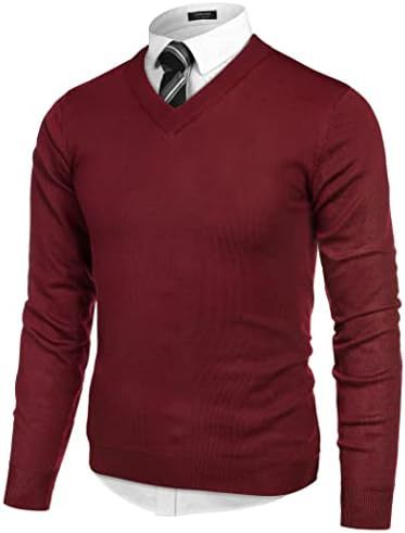 V-Neck Knit Sweater for Men