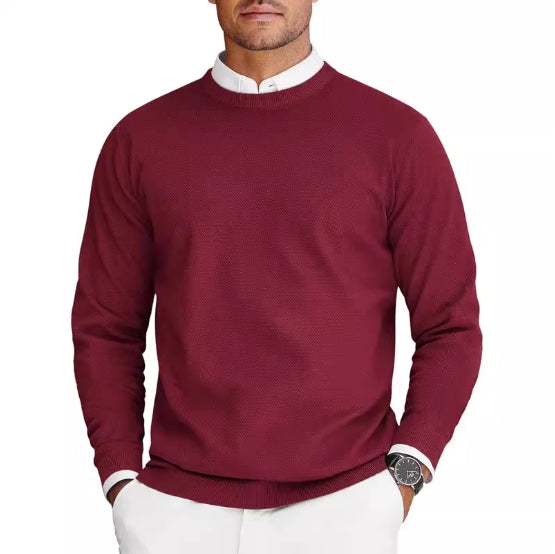 New Men’s Long-Sleeve Round-Neck Knit Sweater