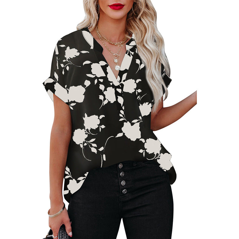 Summer Women's Floral Print Blouse