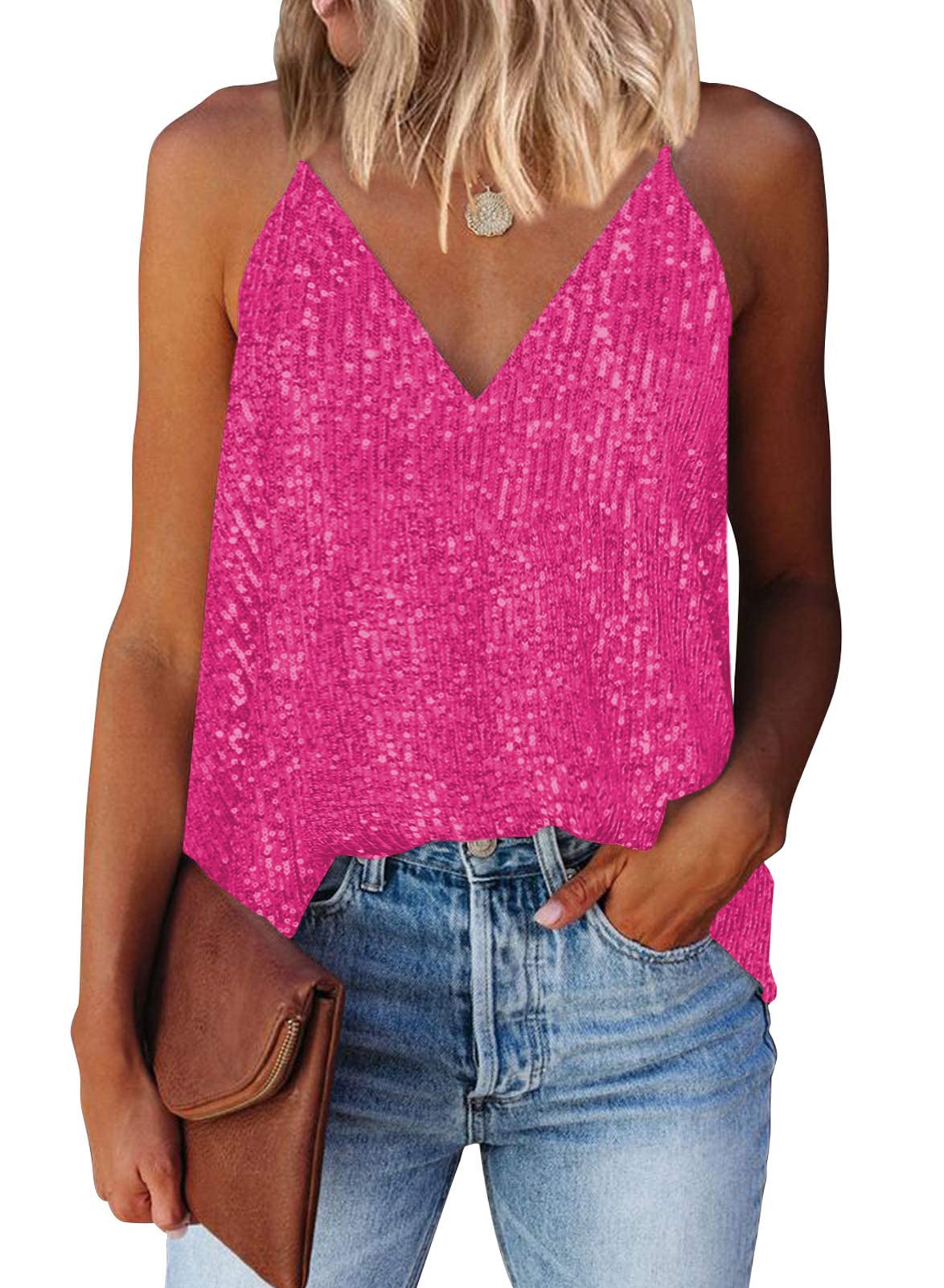 Summer Sexy V-Neck Sequin Sling Top
