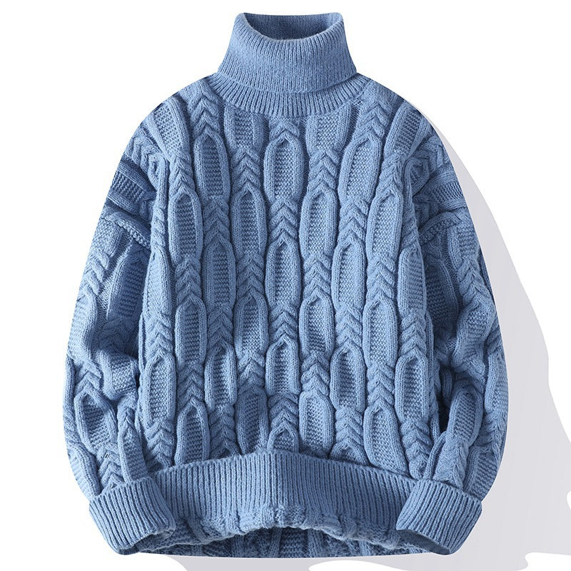 Cable-Knit Turtleneck Sweater for Men