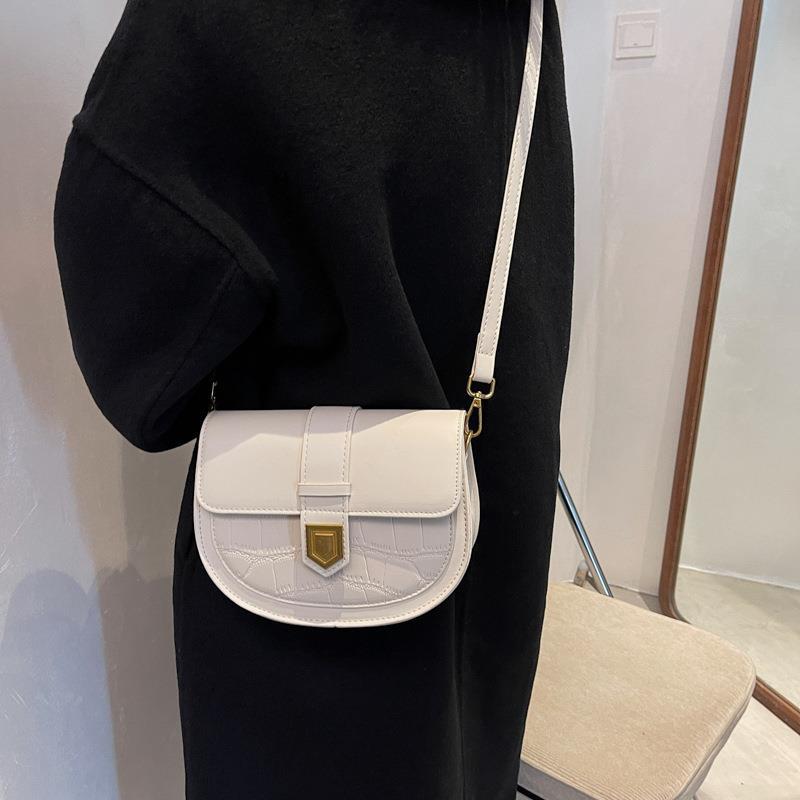 French-Style Saddle Shoulder Bag for Women