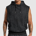 Men's Fashion Distressed All-over Printed Floral Sleeveless Hooded Top