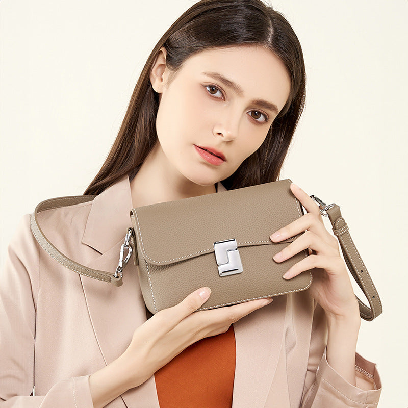Genuine Leather Square Bag for Women