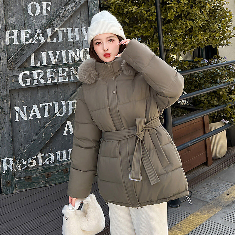 Waist-Cinching Cotton Coat