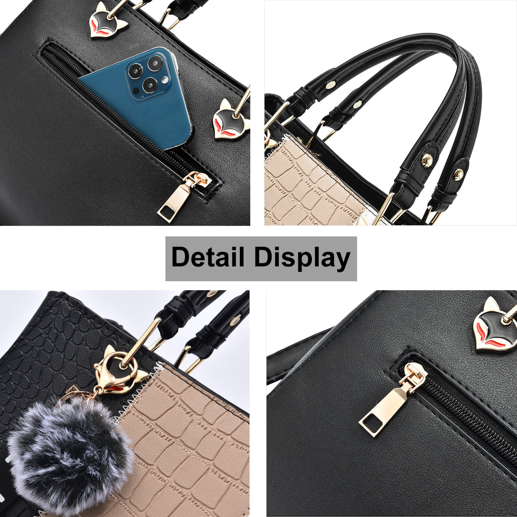 Elegant Wave-Design Shoulder Tote Bag for Women