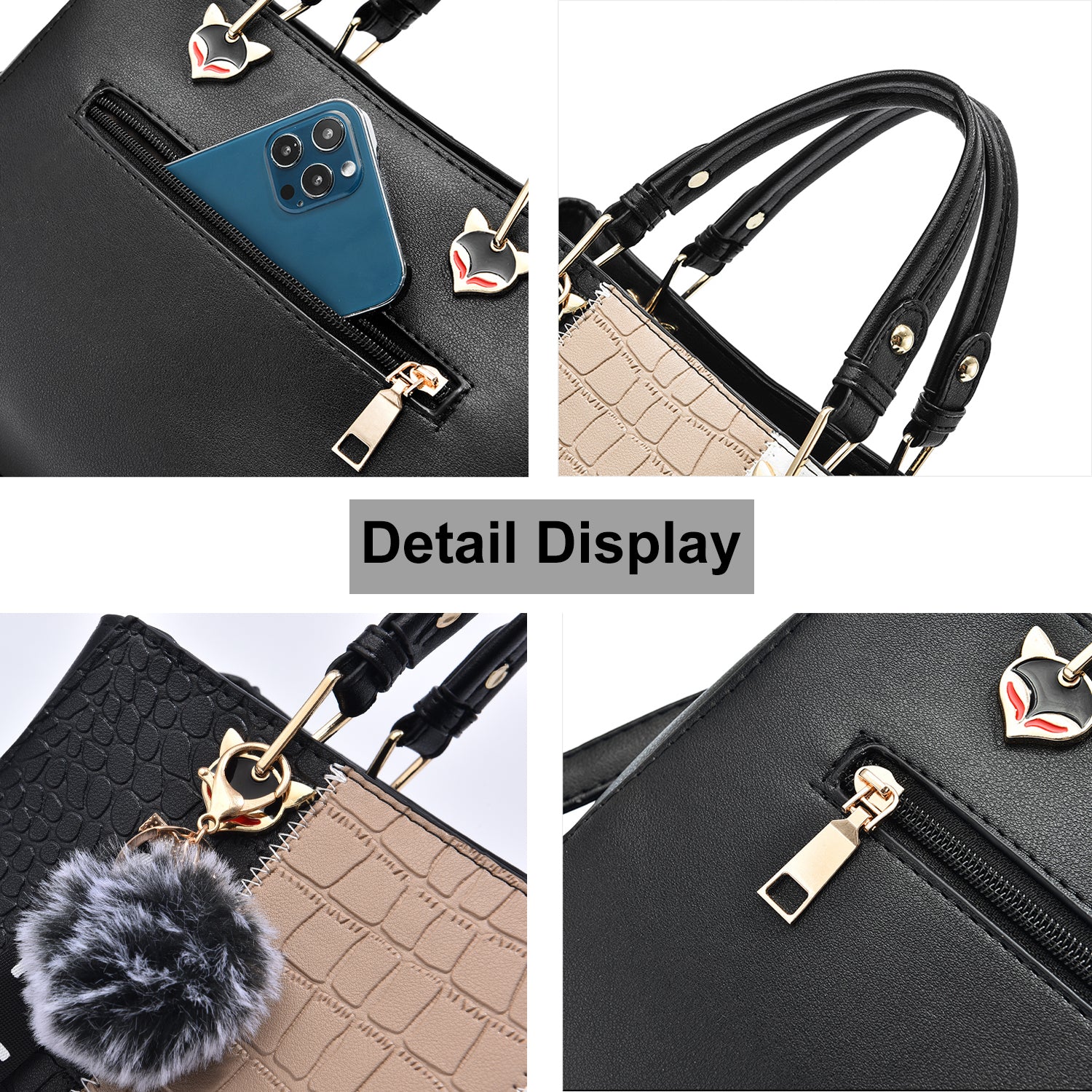 Elegant Wave-Design Shoulder Tote Bag for Women
