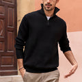 New Men's Zip-Up High-Neck Polo Shirt