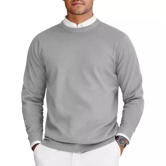 New Men’s Long-Sleeve Round-Neck Knit Sweater