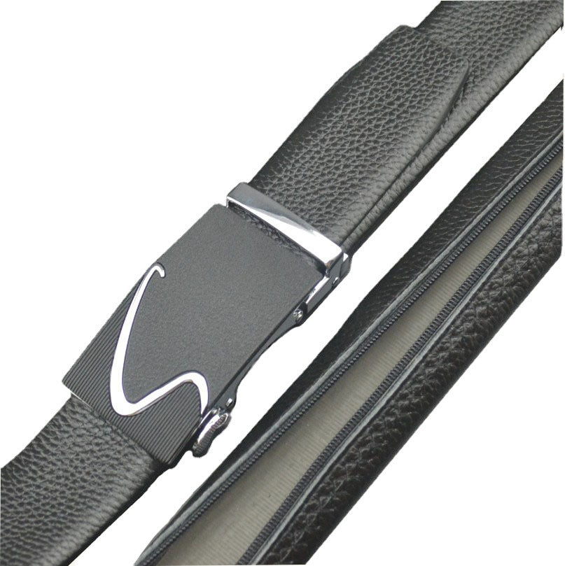 Men’s Full-Grain Leather Belt with Hidden Money Compartment