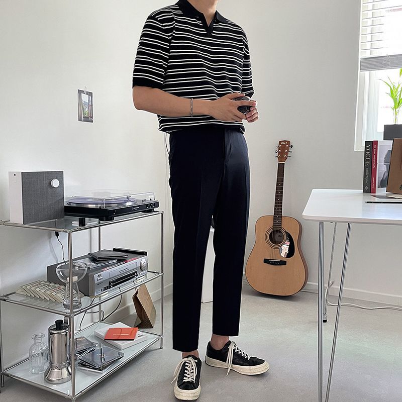 Korean-Style Loose-Fit Summer Polo Shirt for Men