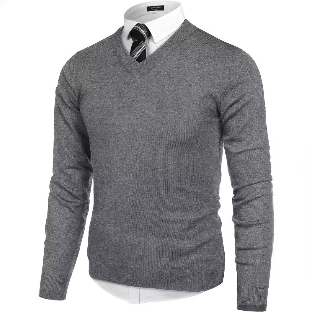 V-Neck Knit Sweater for Men
