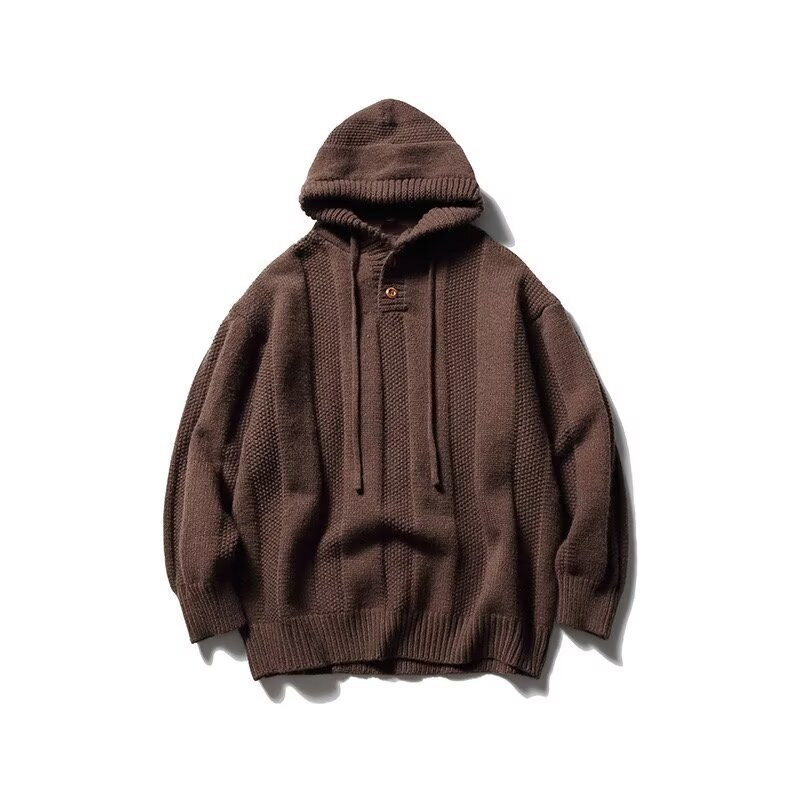 Retro Heated Mens Loose-Fit Pullover Hoodie