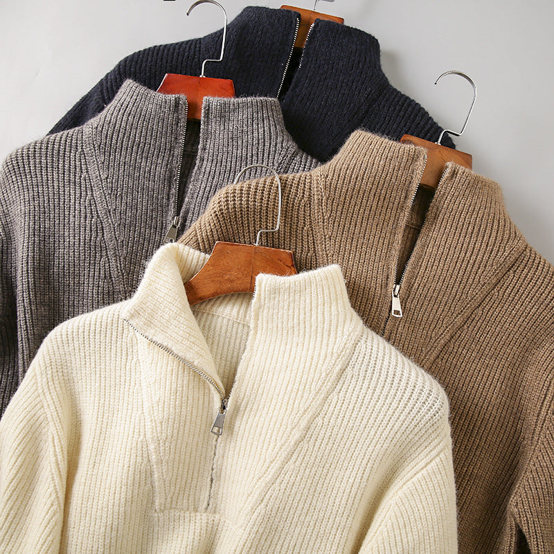 Soft Knit Half-Zip Sweater for Men