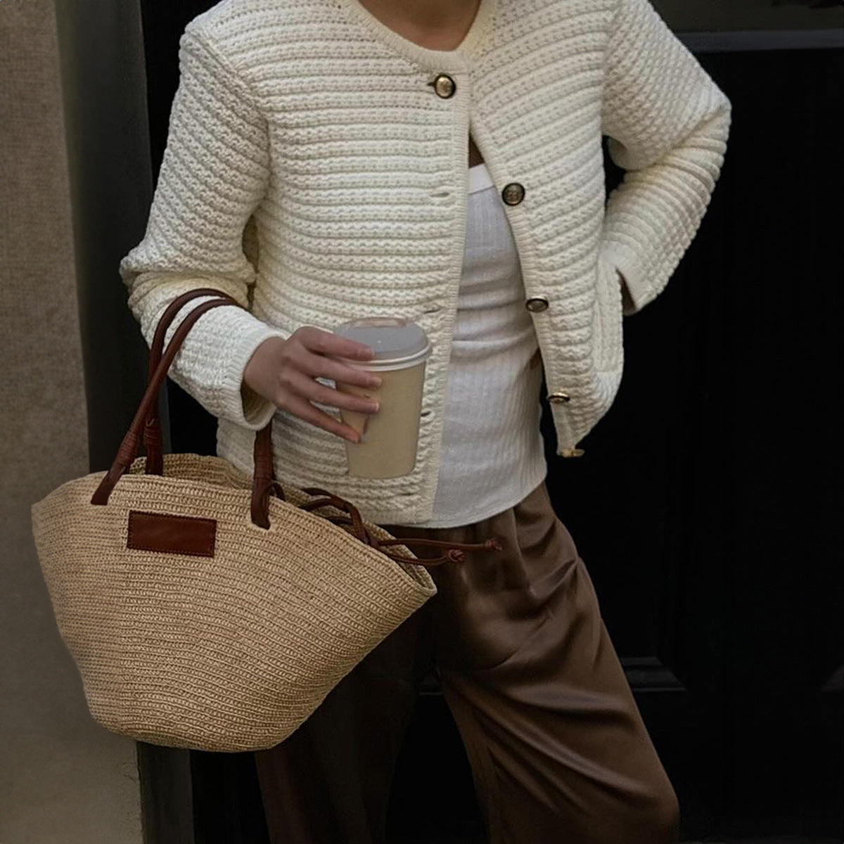 Fashion Long-Sleeve Button Shirt Sweater for Women