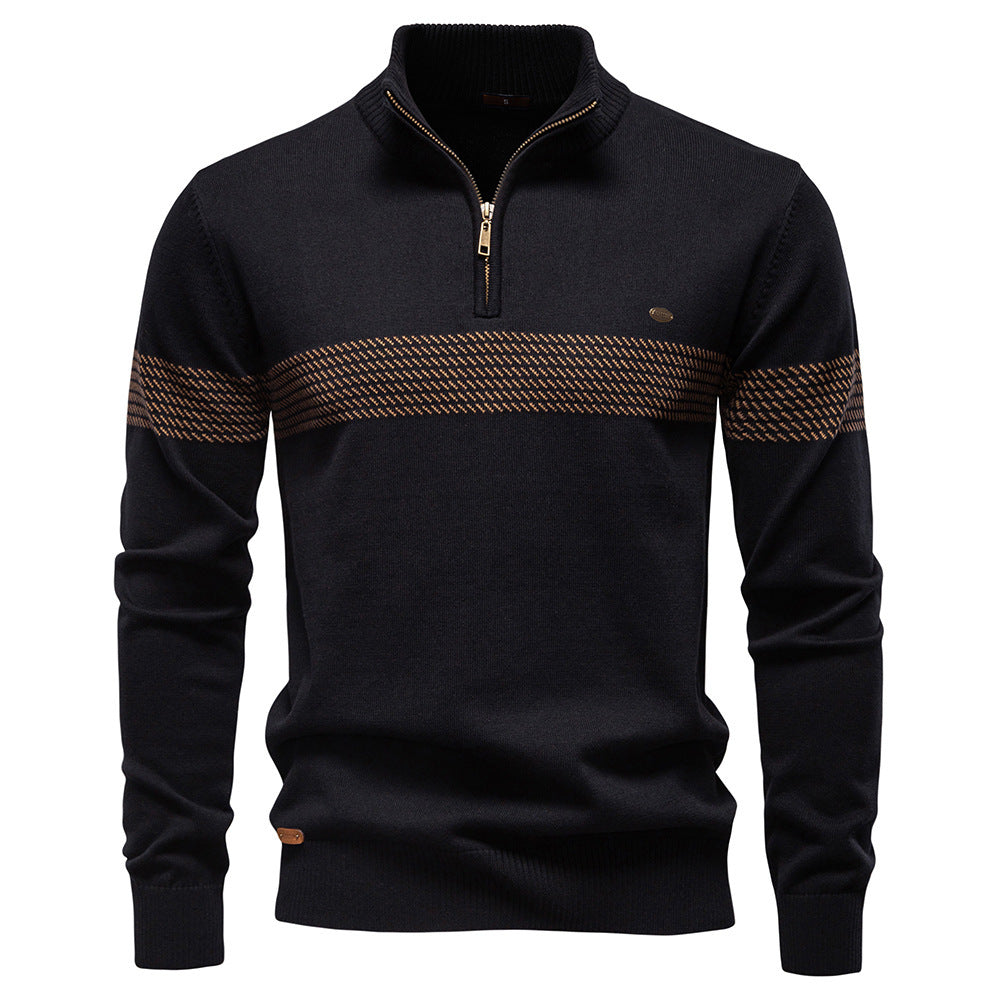 Casual Half-Collar Zip-Up Sweater for Men