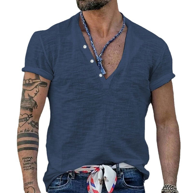 Men’s Casual Solid Colour Slim-Fit Short-Sleeve T-Shirt