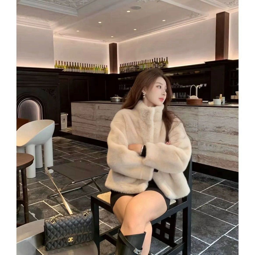 Stylish Loose-Fit Fur-Trimmed Collar Coat for Women