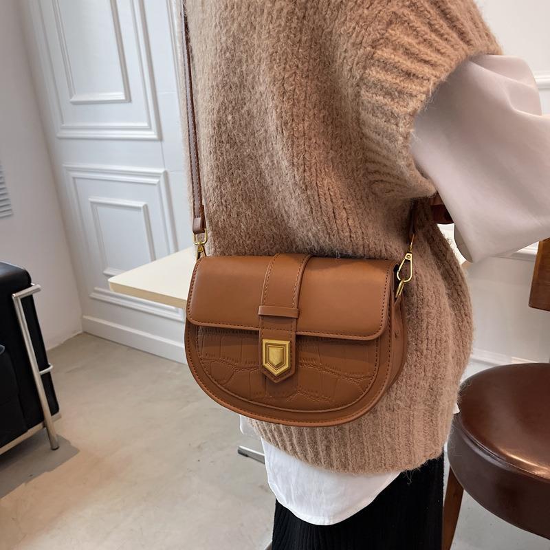 French-Style Saddle Shoulder Bag for Women
