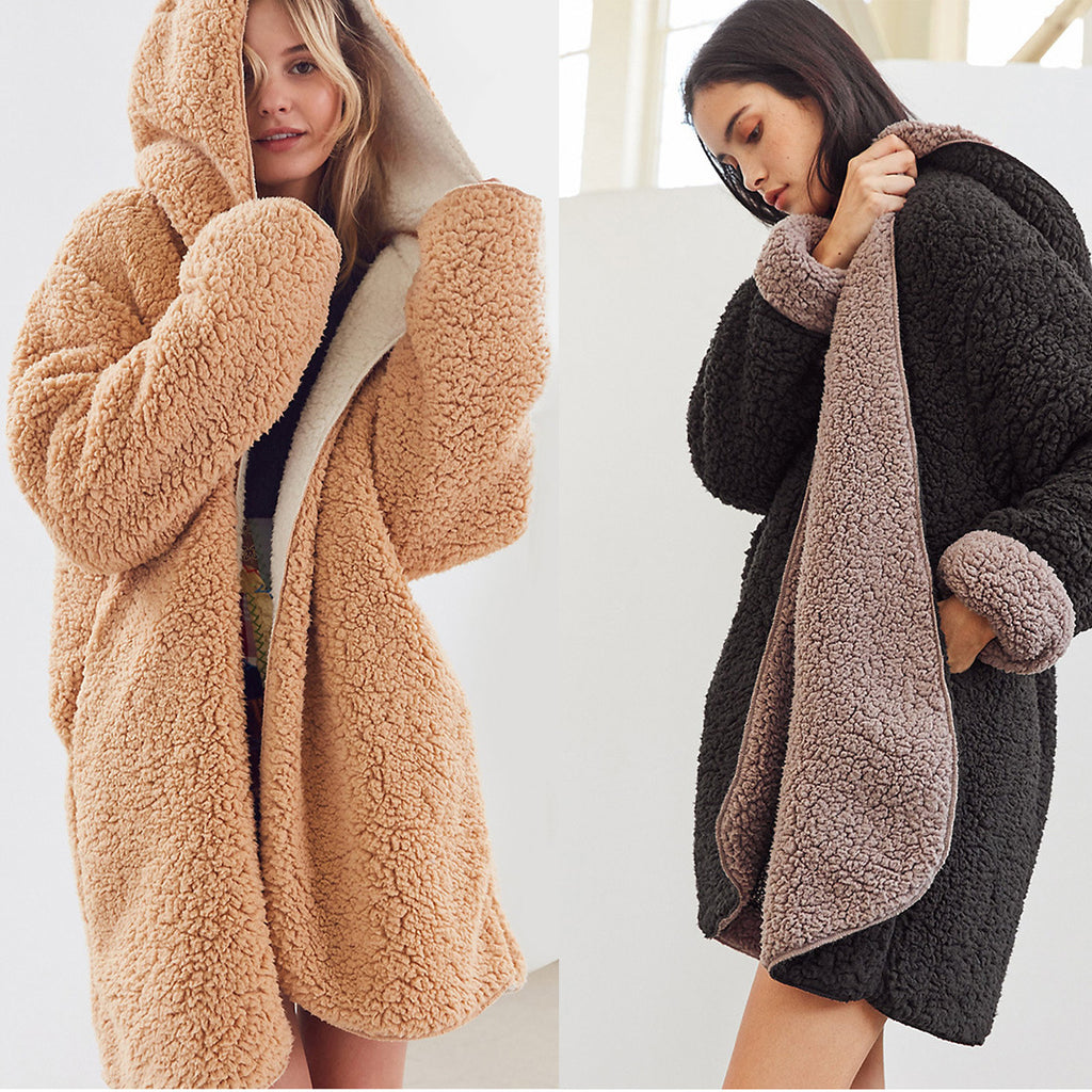 Double-Sided Terry Lazy Coat for Women