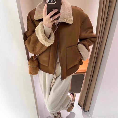 American Retro Short-Lapel Motorcycle Jacket