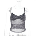 Leopard-Print Mesh Layered Camisole Top