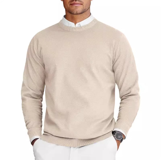 New Men’s Long-Sleeve Round-Neck Knit Sweater