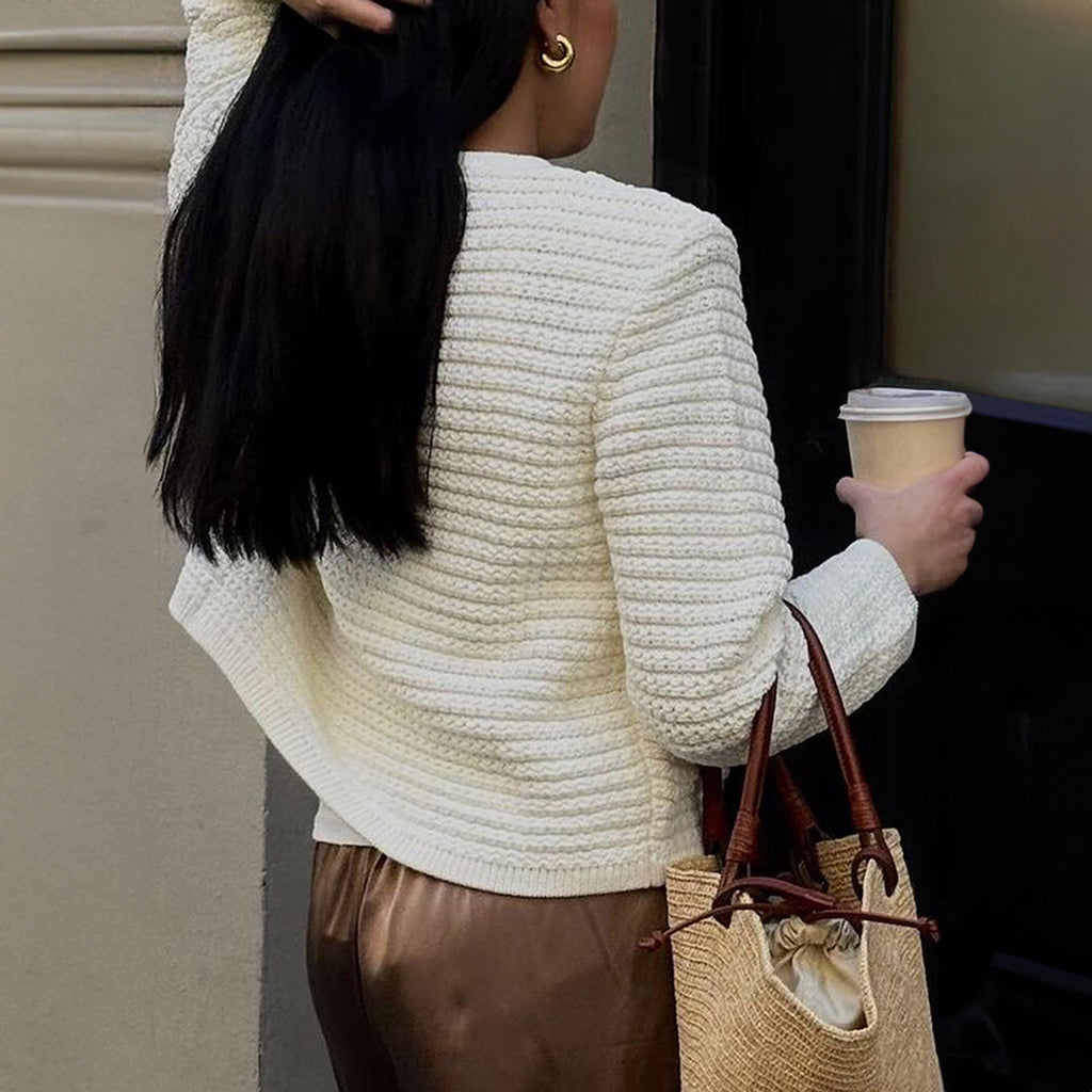 Fashion Long-Sleeve Button Shirt Sweater for Women